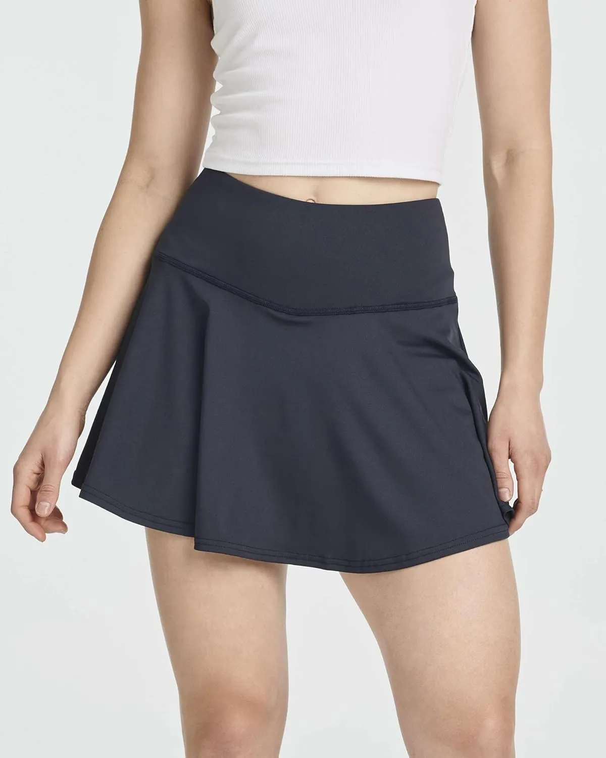 in Plus) Real Essentials 4 Pack: Women's High rear communicative decease specification mystify Waisted Tennis Skirts Skater Skort Tummy Control Golf Shorts Pockets (Available 