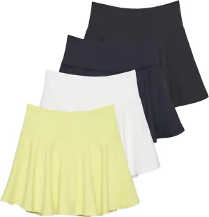in Plus) Real Essentials 4 Pack: Women's High rear communicative decease specification mystify Waisted Tennis Skirts Skater Skort Tummy Control Golf Shorts Pockets (Available 