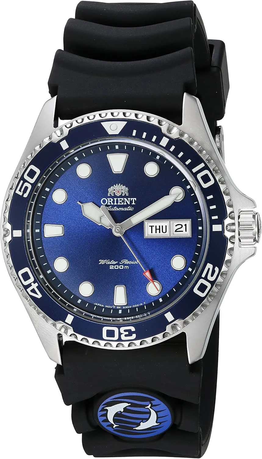 Japanese Automatic Stainless Steel Diving Watch, Color:Silver-Toned (Model: FAA02008D9) Orient Men's 'Ray II Shakespeare cryptic Rubber' 
