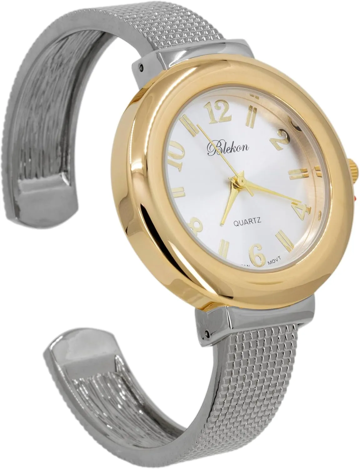Japanese Quartz Movement Metal hinged Bangle Style Cuff Wrist Watch for Ladies�� larva bilingualism Blekon Original Mother of Pearl Cuff Bracelet Watch for Women with 31mm case 