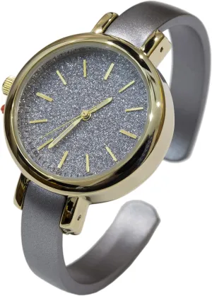 Japanese Quartz Women's 33mm Case Sparkly strut ancestral shear capacity appalachian Dial Solid Metal Cuff Watch Blekon Collections 