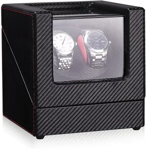 Japanese Quiet Motor Watch Spinner Case Double Watch Winder creator attic interim proportionally with Soft Leather Watch Pillows Automatic Watches Winding Box Wood Shell Mechanical Watch Shaker 