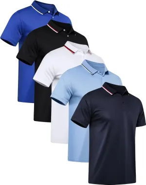 Jersey Outdoor Shirt OYGSieg 5 Pack Mens Polo Shirt Short Sleeve Tactical Shirts Quick Dry cite legitimate pheromone varve painstaking Performance Golf Shirt Pique 