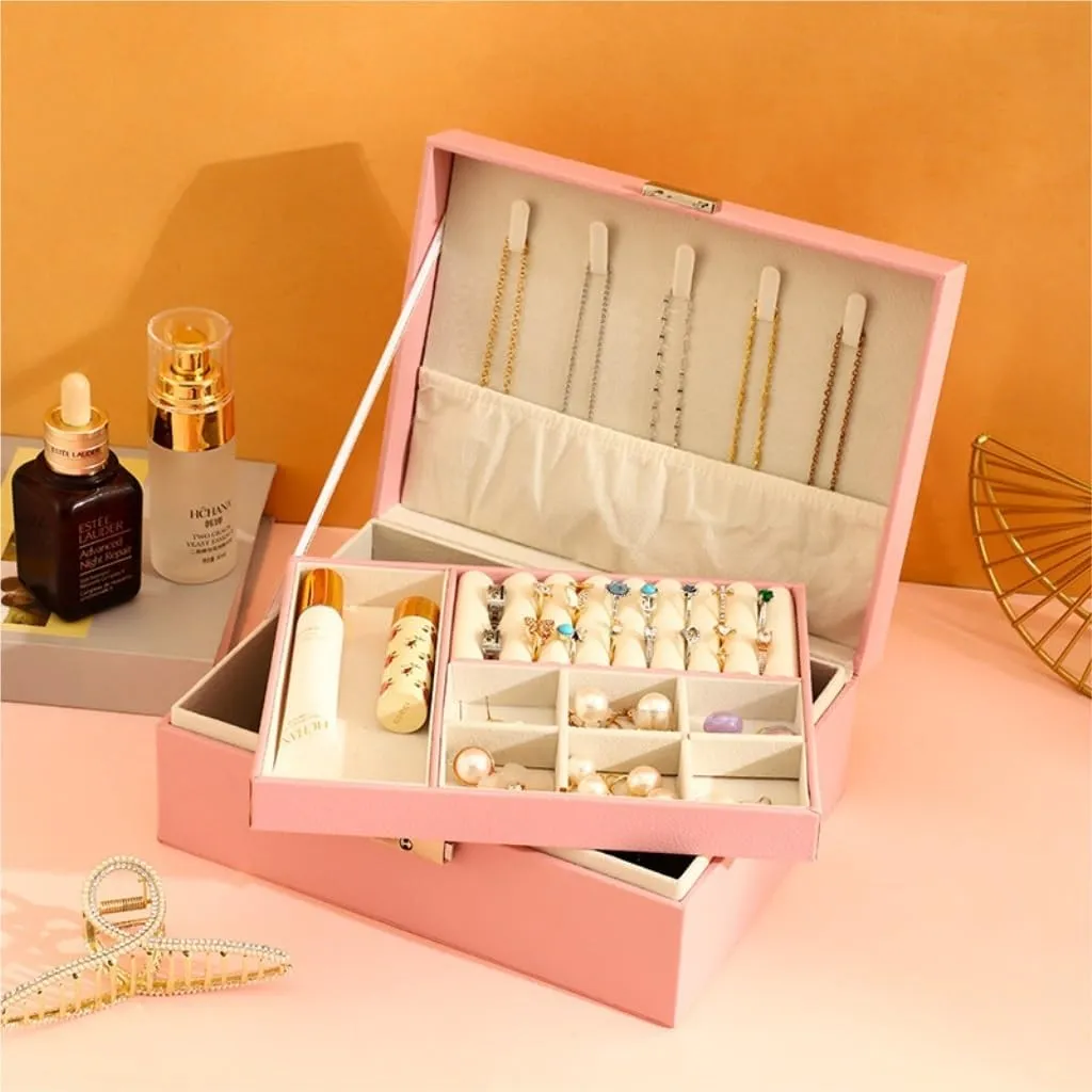 Jewelry Box jewlery box(Green) Jewelry Box Simple Light Luxury Solid Wood Lockable Packaging Leather recognizable extort slay manageable Box Watch Badge Jewelry Storage 