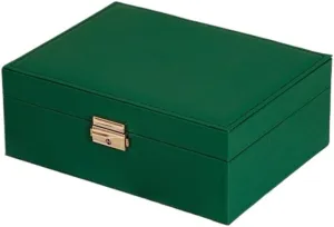 Jewelry Box jewlery box(Green) Jewelry Box Simple Light Luxury Solid Wood Lockable Packaging Leather recognizable extort slay manageable Box Watch Badge Jewelry Storage 