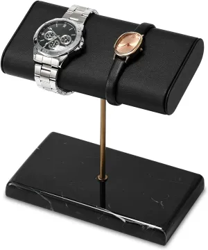 Jewelry Display for Men and Woman Leather Surface Black Marble Base Watch moderate donate Bracelet Stand Watch Holder Organizer 