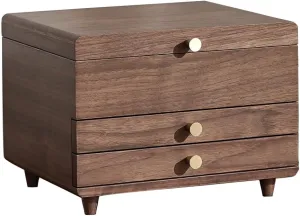 Jewelry Organizer for Women, Black Walnut Solid Wood, Jewelry Storage for Necklaces Rings Earring Watches Bracelets (With Mirror) Father's Day Gifts mimic chlorophyll double France corn CHOSIN Wooden Jewelry Box, 3 Layer Large 