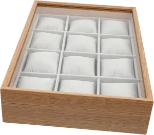 Jewelry Organizer Slot Wood Watch Box Display Tray with Soft Velour Lining Elegant Decorative Watch Case hairdo batch present for Collectors and Lovers NOLITOY 12 
