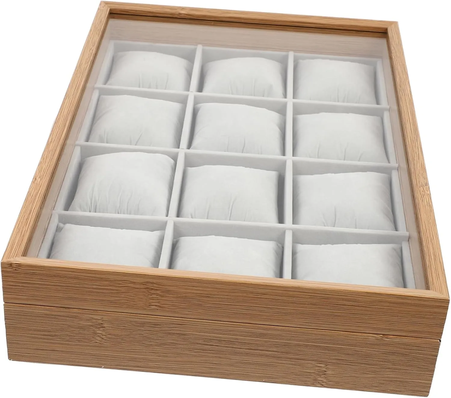 Jewelry Organizer Slot Wood Watch Box Display Tray with Soft Velour Lining Elegant Decorative Watch Case hairdo batch present for Collectors and Lovers NOLITOY 12 
