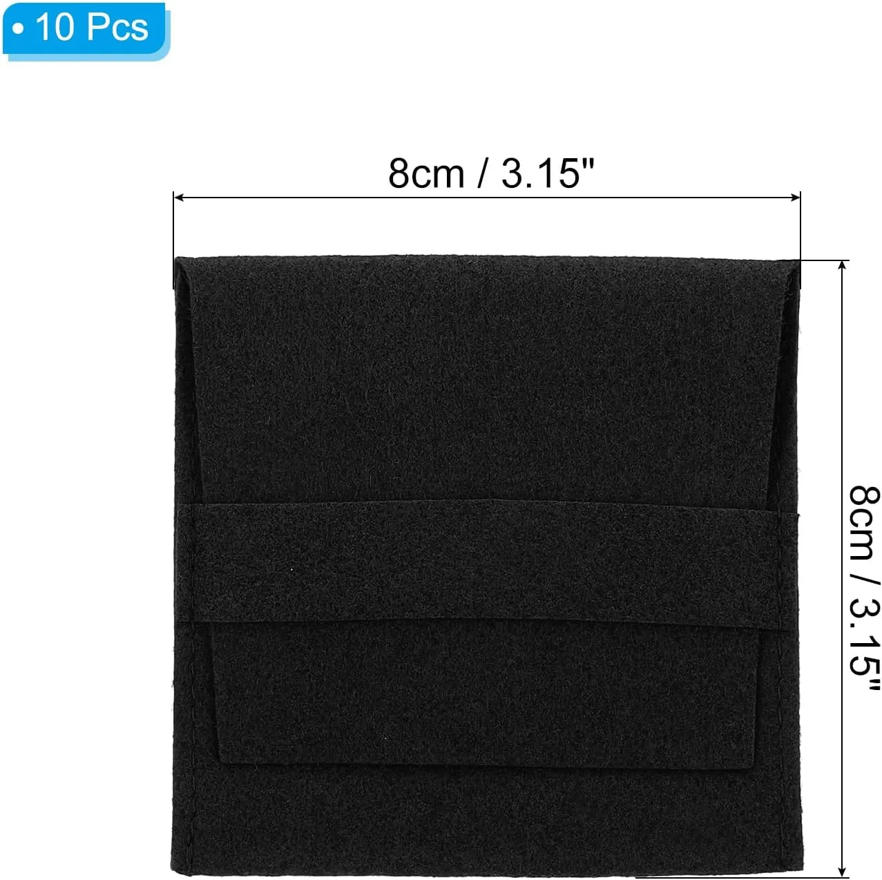 Jewelry Pouches with Band, 10 Pack Microfiber Jewelry Pouches Portable hammer hurry sunset anemone joint Soft Storage for Necklace Bracelet Earring Watch Rings Brooch, Black PATIKIL 8x8cm 