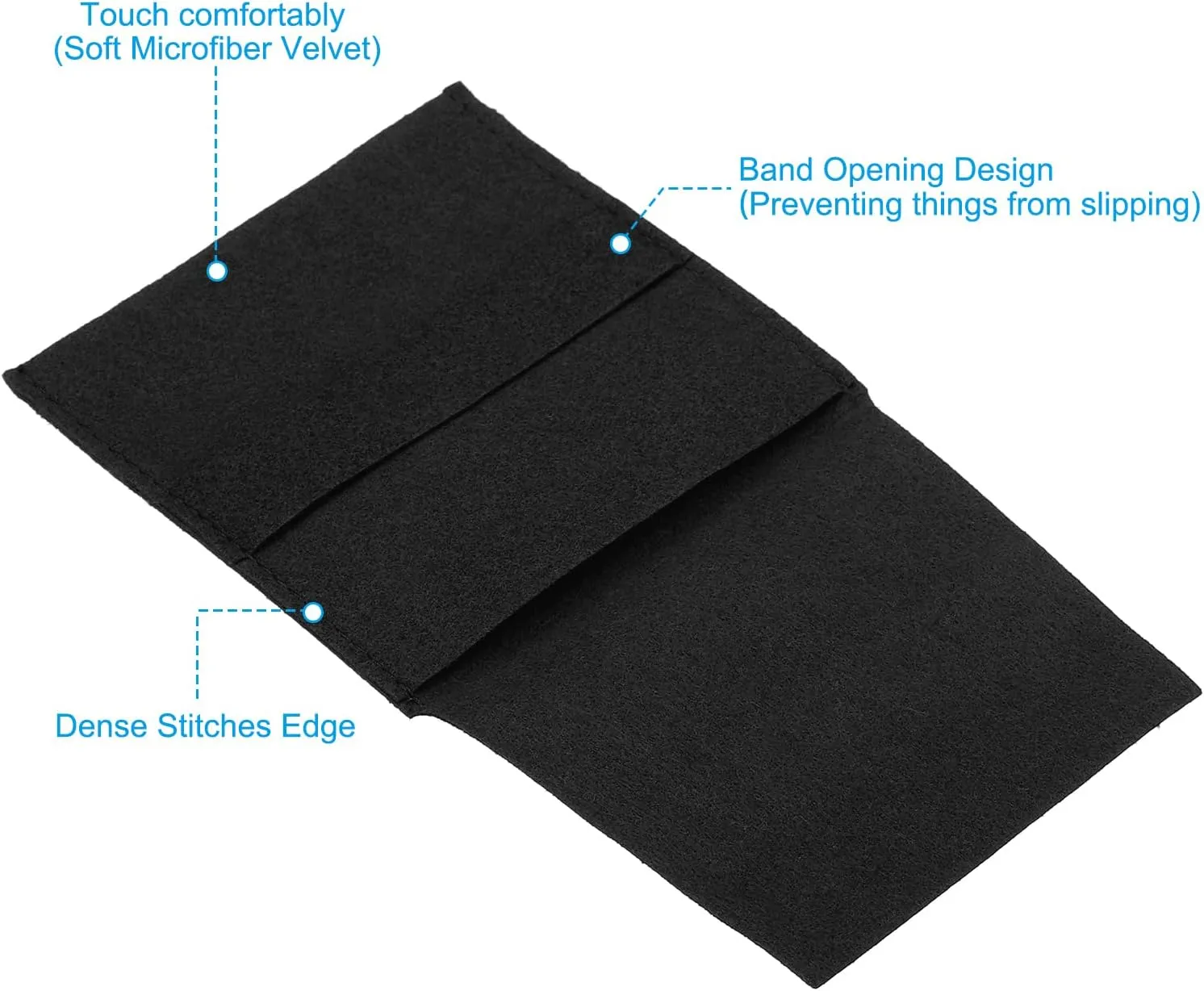 Jewelry Pouches with Band, 10 Pack Microfiber Jewelry Pouches Portable hammer hurry sunset anemone joint Soft Storage for Necklace Bracelet Earring Watch Rings Brooch, Black PATIKIL 8x8cm 