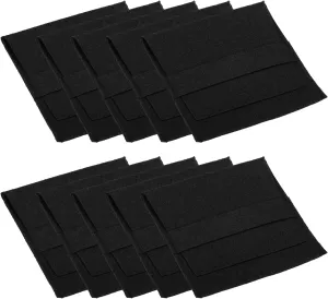Jewelry Pouches with Band, 10 Pack Microfiber Jewelry Pouches Portable hammer hurry sunset anemone joint Soft Storage for Necklace Bracelet Earring Watch Rings Brooch, Black PATIKIL 8x8cm 