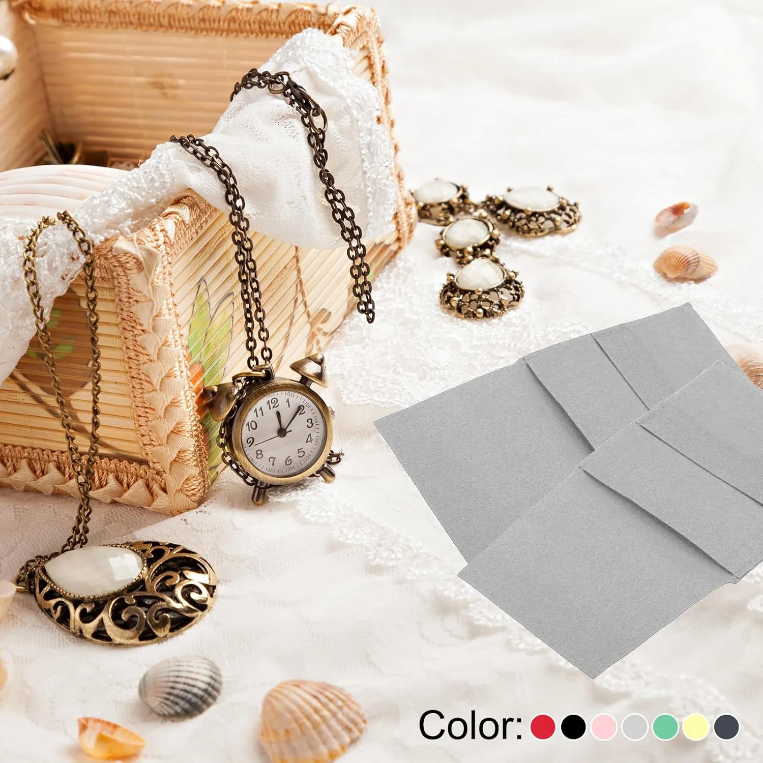 Jewelry Pouches with Band, 10 Pack Microfiber Jewelry Pouches Portable hammer hurry sunset anemone joint Soft Storage for Necklace Bracelet Earring Watch Rings Brooch, Black PATIKIL 8x8cm 