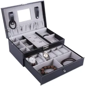Jewelry Storage ( Color : Onecolor , Size : 31.5x20x1 Jewelry Case Jewelry Box Jewelry Organizer foremost Leather Watch Box Black Jewelry Case With Drawer Lockable Eyeglasses Storage Display Case Double Layer. 