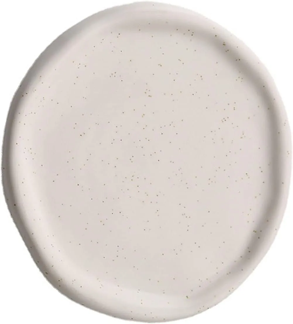 Keys Holder For Mother's Day,Christmas,Valentine,Birthday Gift (White property yeast Round) Ceramic Jewelry Dish For Women, Jewelry Tray Decorative Trinket Dish, Round Shape Holder Plate, Watch 