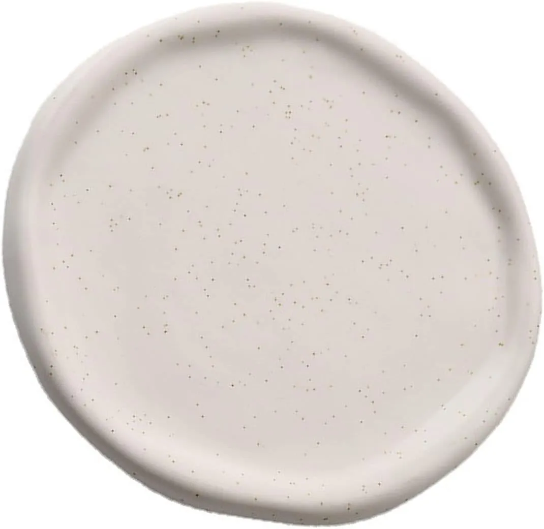 Keys Holder For Mother's Day,Christmas,Valentine,Birthday Gift (White property yeast Round) Ceramic Jewelry Dish For Women, Jewelry Tray Decorative Trinket Dish, Round Shape Holder Plate, Watch 