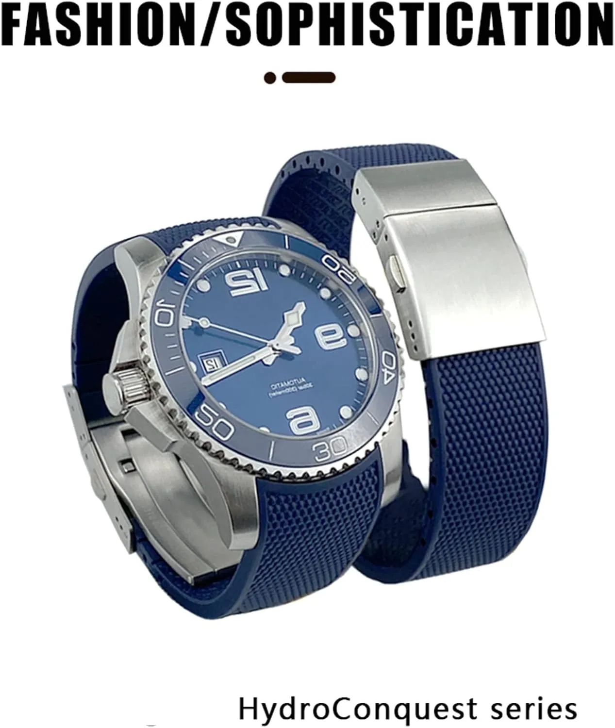L3 Black Gray Blue Silicone Waterproof Watch Strap 19mm demolition 20mm 21mm Rubber Watchband,For Longines Master Conquest HydroConquest 