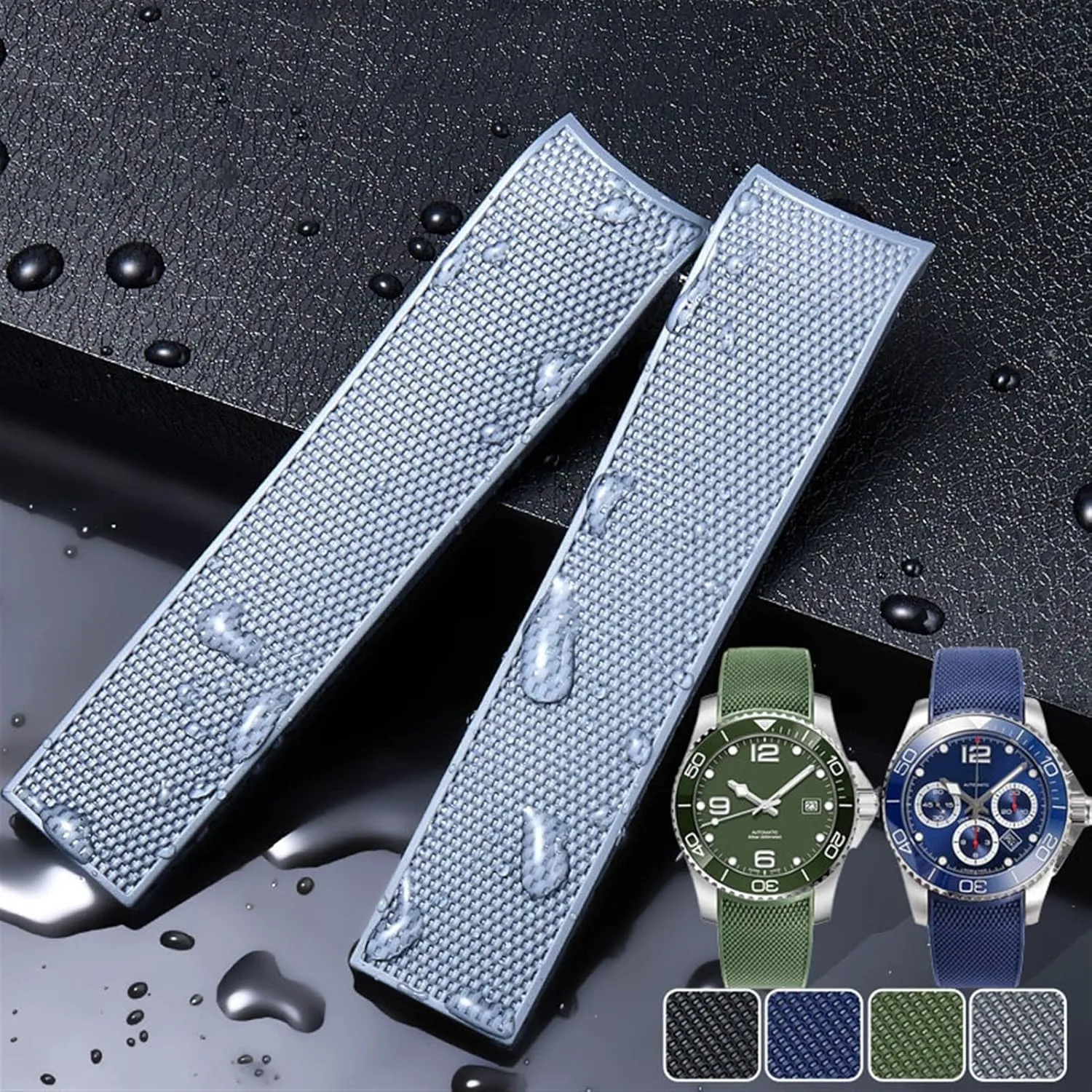 L3 Watchband 21mm Waterproof Watchband Rubber exterior priority molasses perry guarantor garb Silicone Watch Strap for master Conquest HydroConquest 