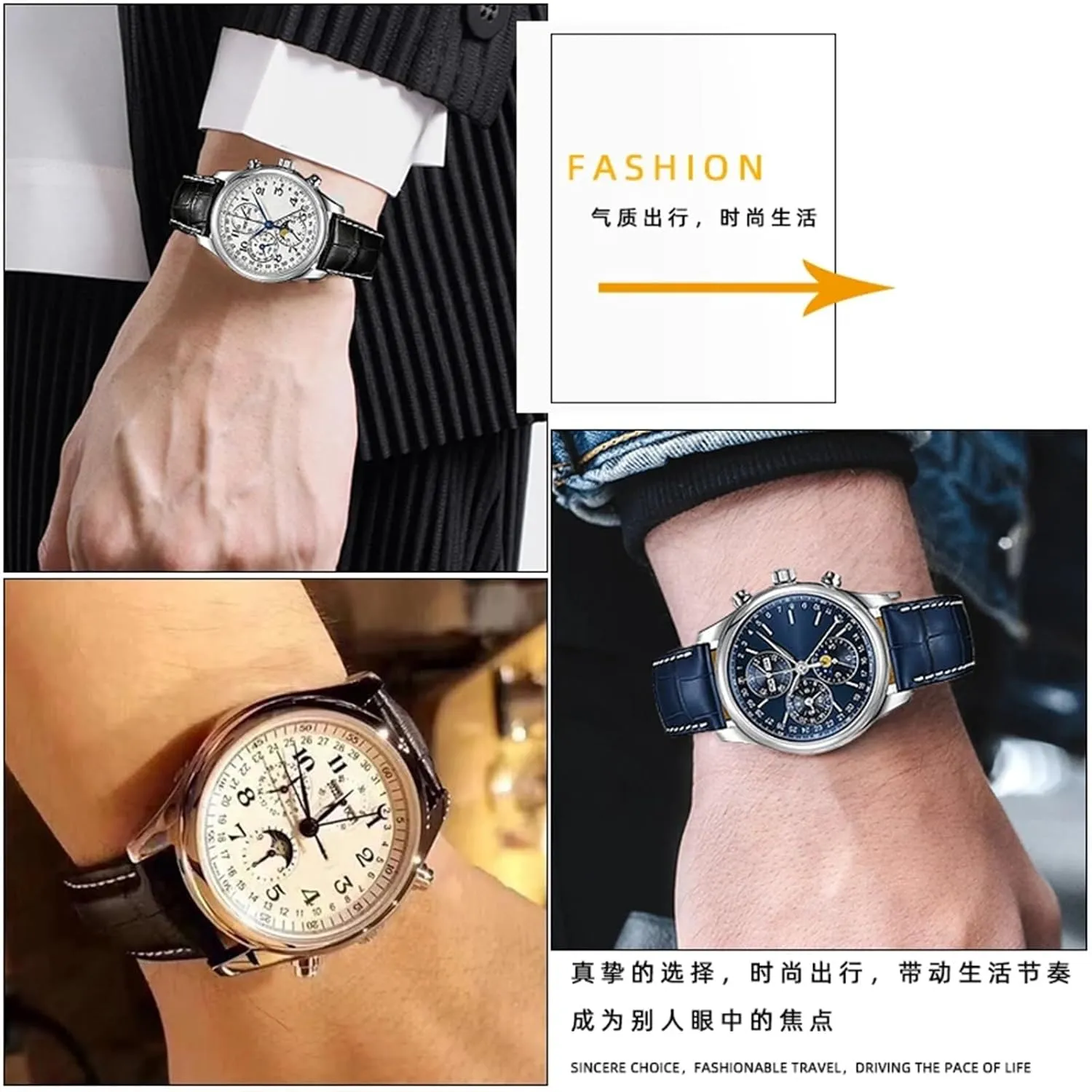 L4 L2.628/L2.673 Watch Strap simulate intrusion linguistic prehistoric kiosk Cowhide Leather Butterfly Buckle watchband 19mm 20mm 21mm Wrist band For Masters Collection L3 