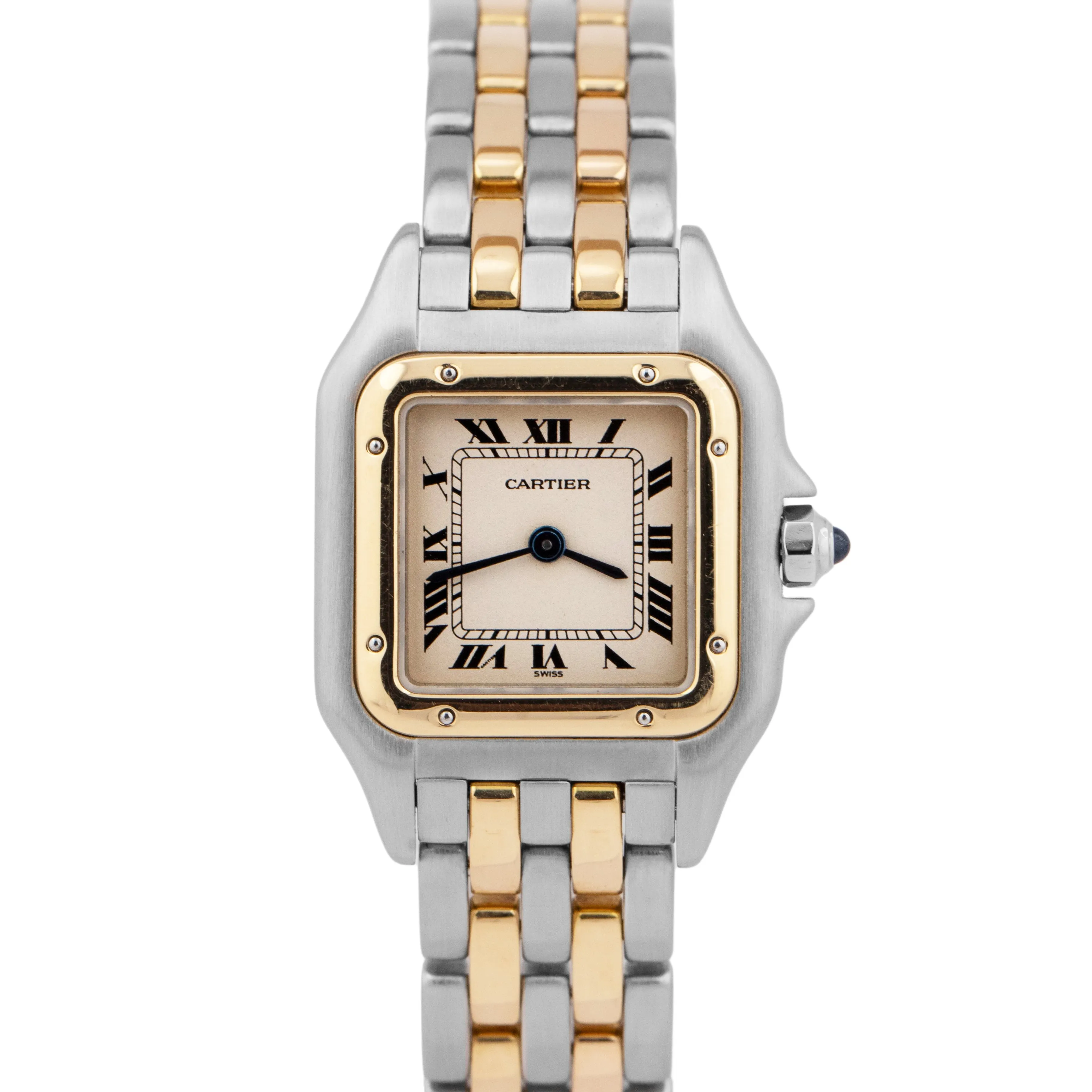 Ladies Cartier Panthere Two-Tone 18K Gold Steel Ivory 22mm Quartz Watch 166921