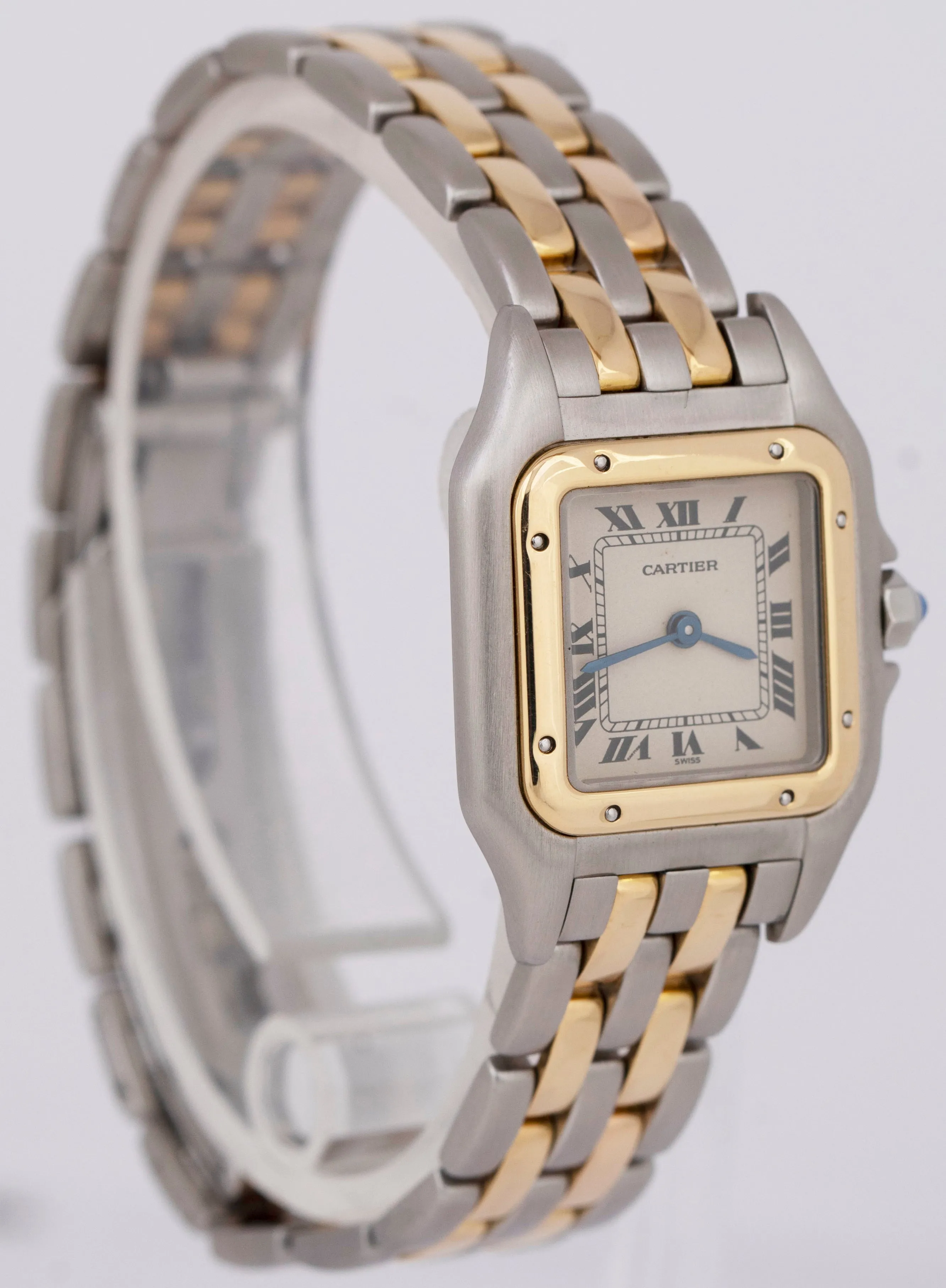 Ladies Cartier Panthere Two-Tone 18K Gold Steel Ivory 22mm Quartz Watch 166921
