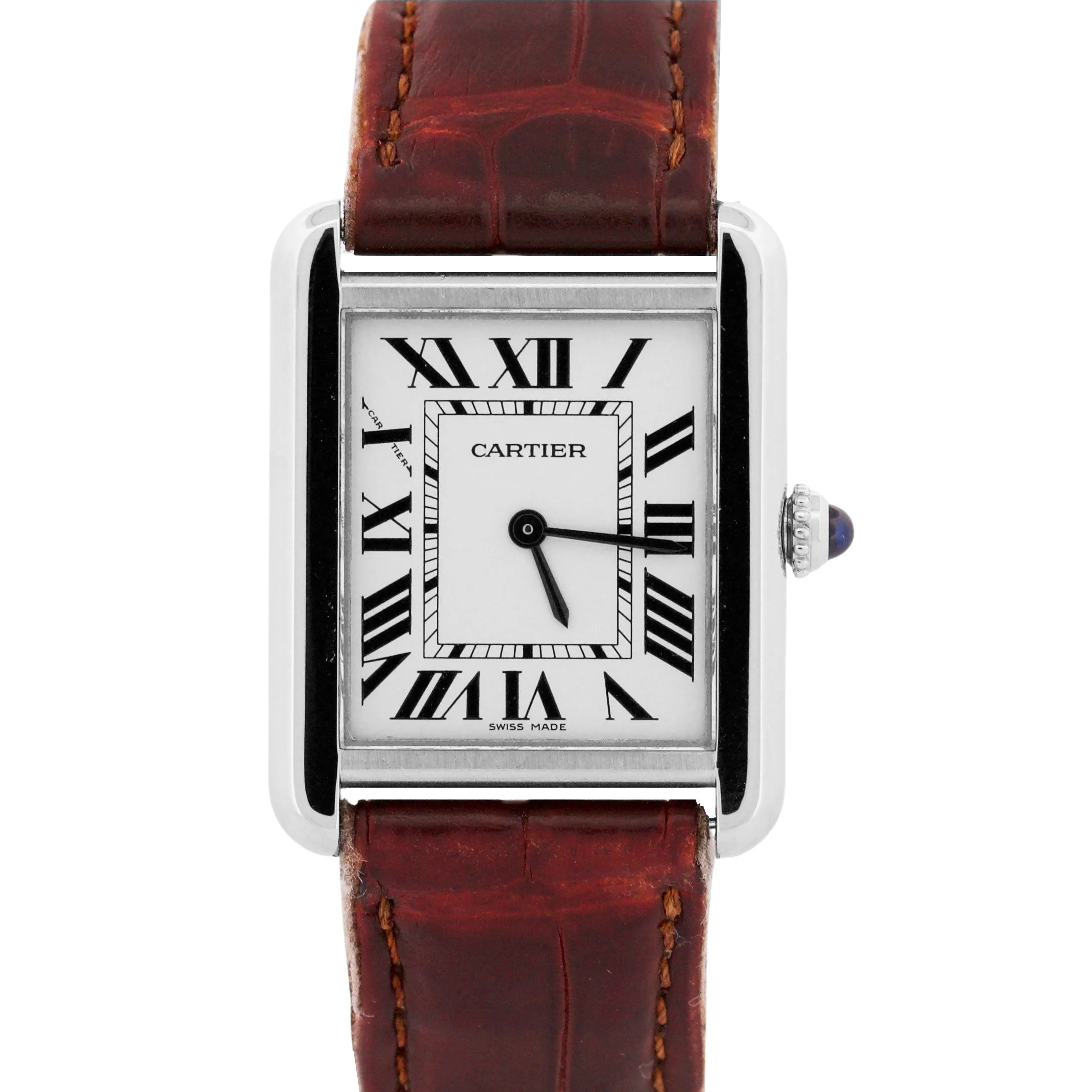 Ladies Cartier Tank Solo Small Steel 31mm x 23mm Quartz Leather 3170 / W5200005