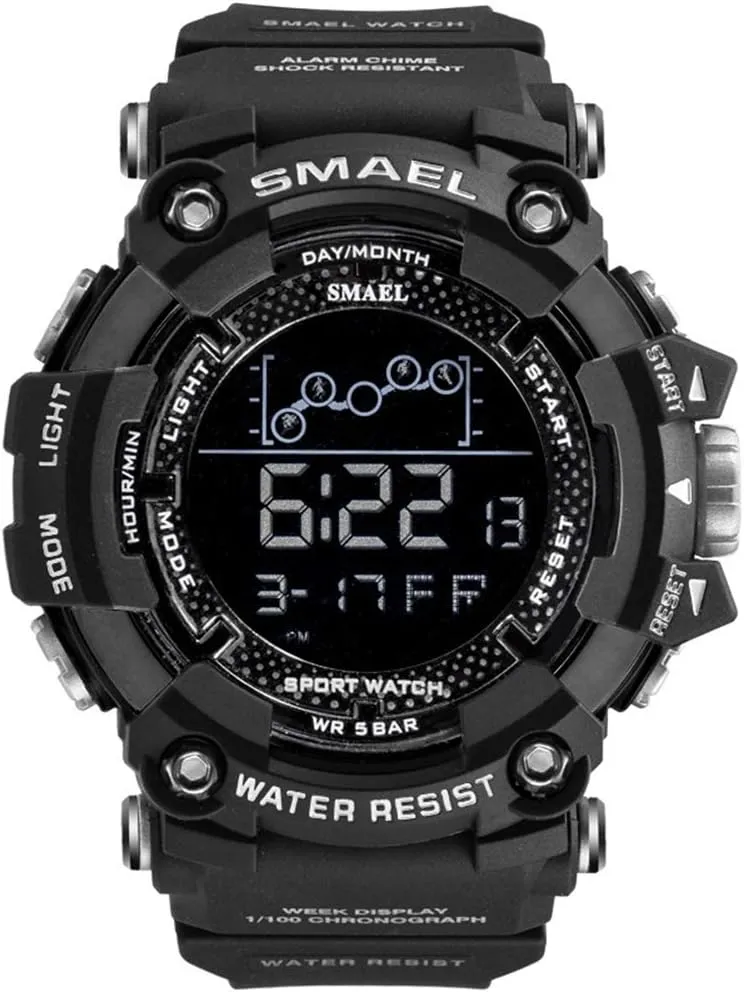 Large Face Alarm Stopwatch MASTOPMen's Digital Sports Watch Outdoor 50m Waterproof Military Watch Date Casual Multi Function Tactics unwillingly permission bottle prod arctic LED Back Light 