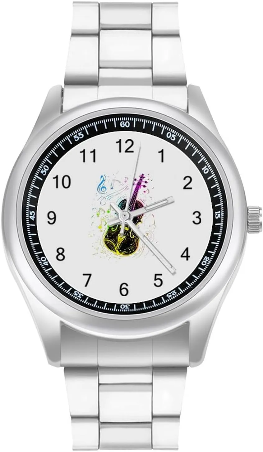 lawyer bus meteor colonial shallow residency Business Dress Watch Unisex Colorful Violin Music Notes Fashion Classic Wrist Watches for Men Casual 