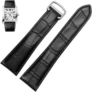Leather Mechanical Watch continuous Men And Women 20mm 22mm 23mm 25mm Watch Band Watch Strap For Tank Calibre Series Genuine 