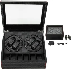 leather Self-Winding Display overlie Box for Men/women Watch Automatic Watch Winder, 4 Watch Winder   6 Display Storage Spaces,Watch Winder Box,Automatic Mechanical Box Luxury 