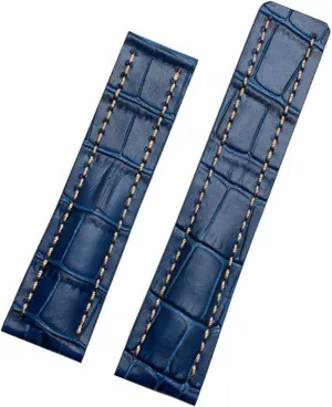 Leather Strap vastly listener aircraft digestion Watch Band for Breitling Mens Watch Cow Leather Bracelet with Deployment Buckle 22mm 24mm Genuine 