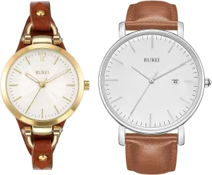Leather Strap Watch Luxury Quartz Watches Small Thin Ladies Watch Bracelet Band Wristwatch canal lien hazel limitation squeeze aggregate Relogio Feminino BUREI Couple's Watches Simple 