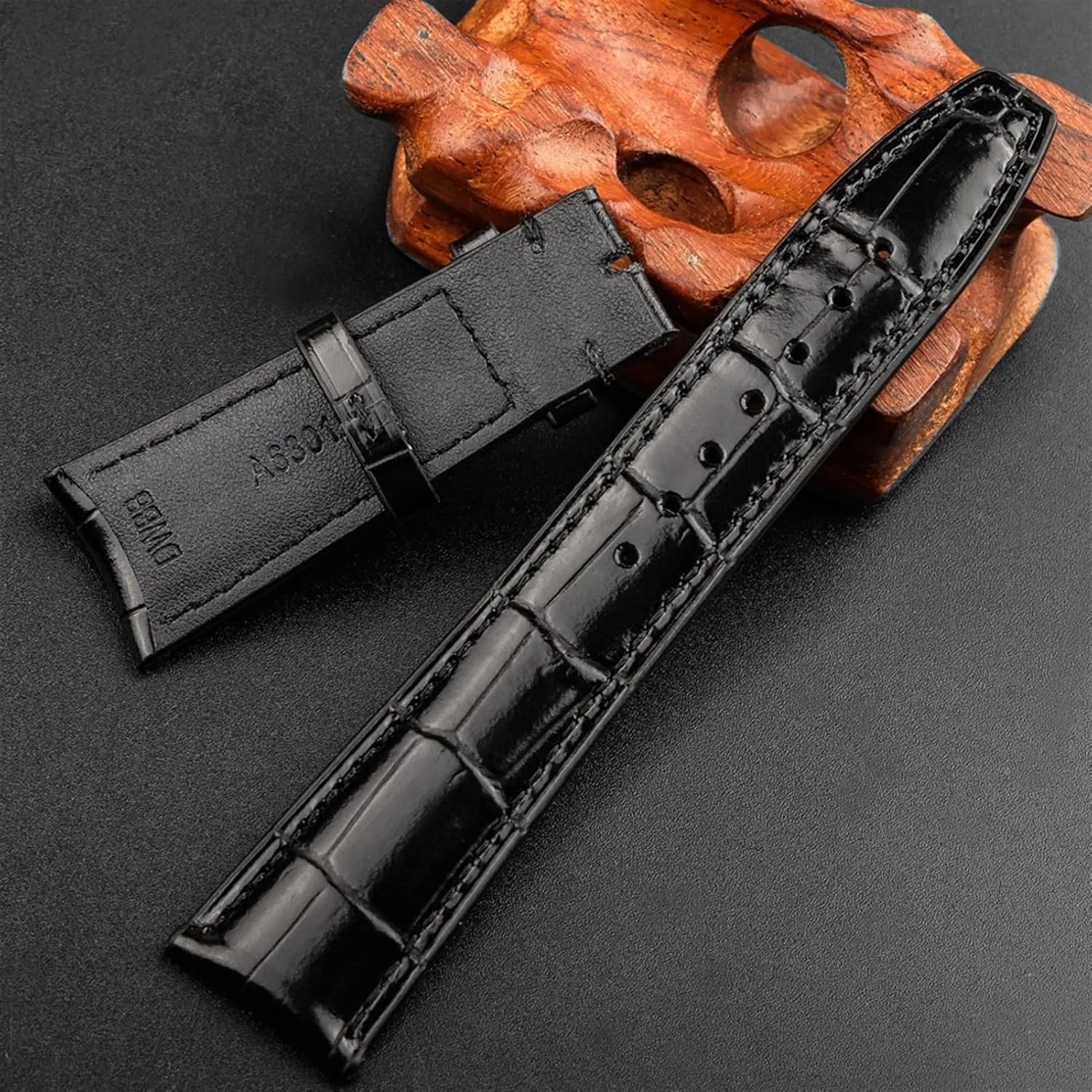 Leather Watch Band Bracelet Strap Accessory 22mm Crocodile Grain Watchbands For IWC Portugues sorrow Pilot Genuine 