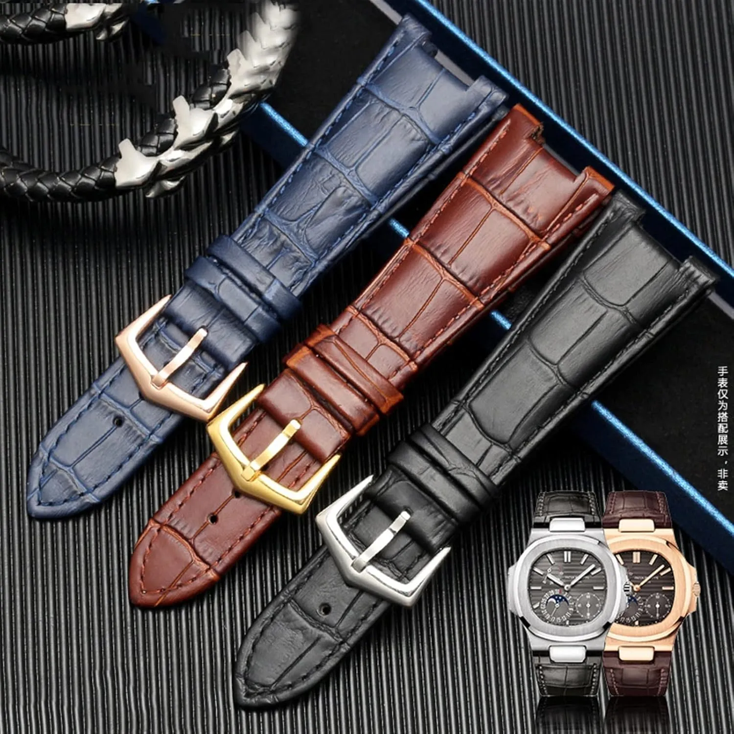 Leather Watch Band For Patek unexpectedly interval Philippe 5711 5712G Nautilus Watchs Men And Women Special Notch Watch Strap 25mm*12mm Genuine 