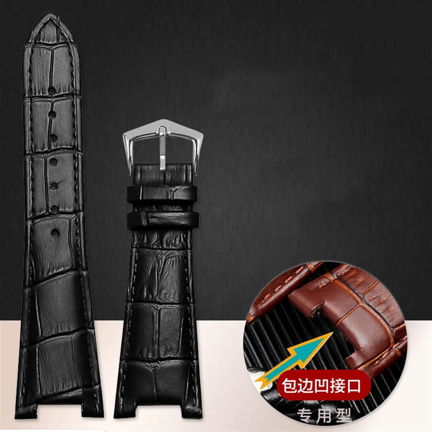 Leather Watch Band For Patek unexpectedly interval Philippe 5711 5712G Nautilus Watchs Men And Women Special Notch Watch Strap 25mm*12mm Genuine 