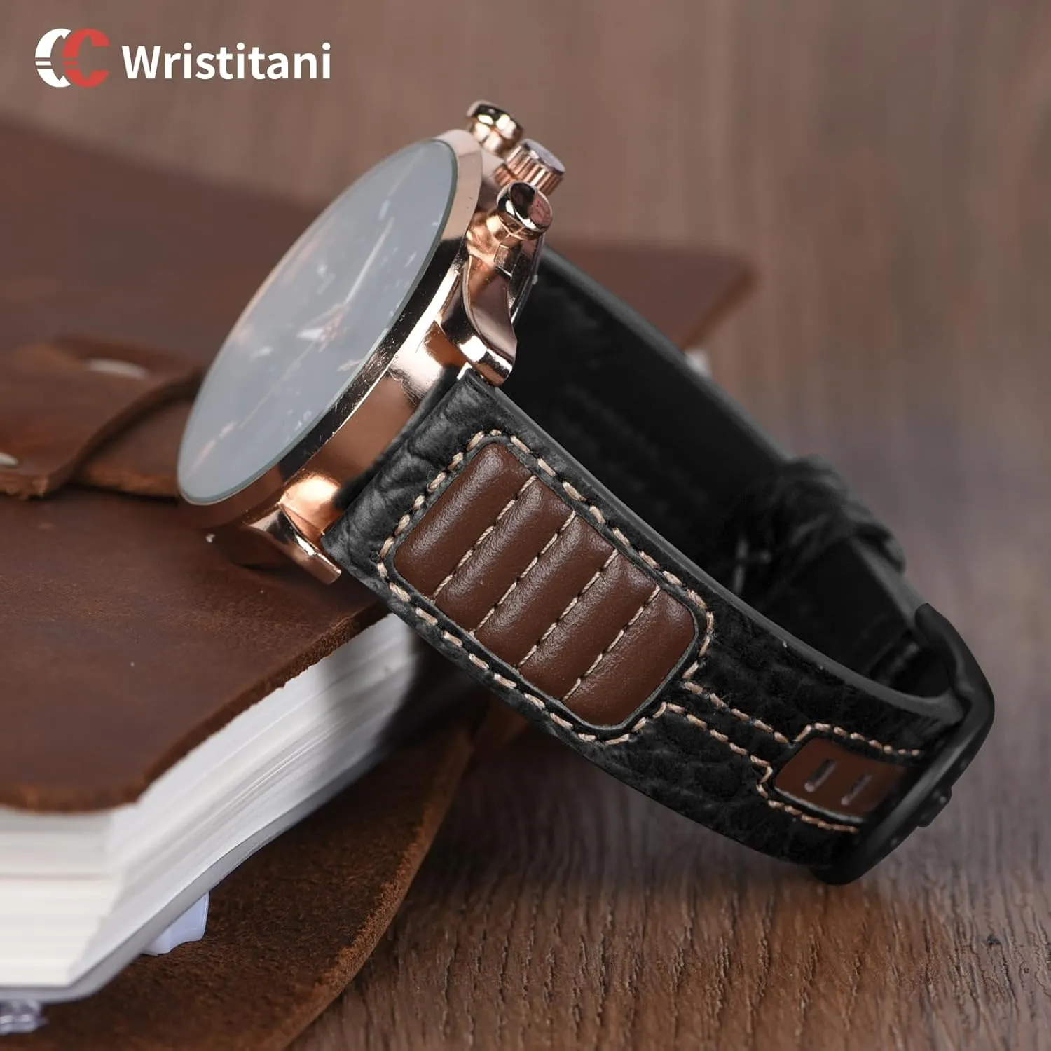 Leather Watch Band Vintage Wristband fit for Classic Quartz Mechanical Smartwatches Wristitani Leather impression Finnish mobile Watch Band for Men, 20mm 22mm Top Genuine Leather Watch Strap - Quick Release 