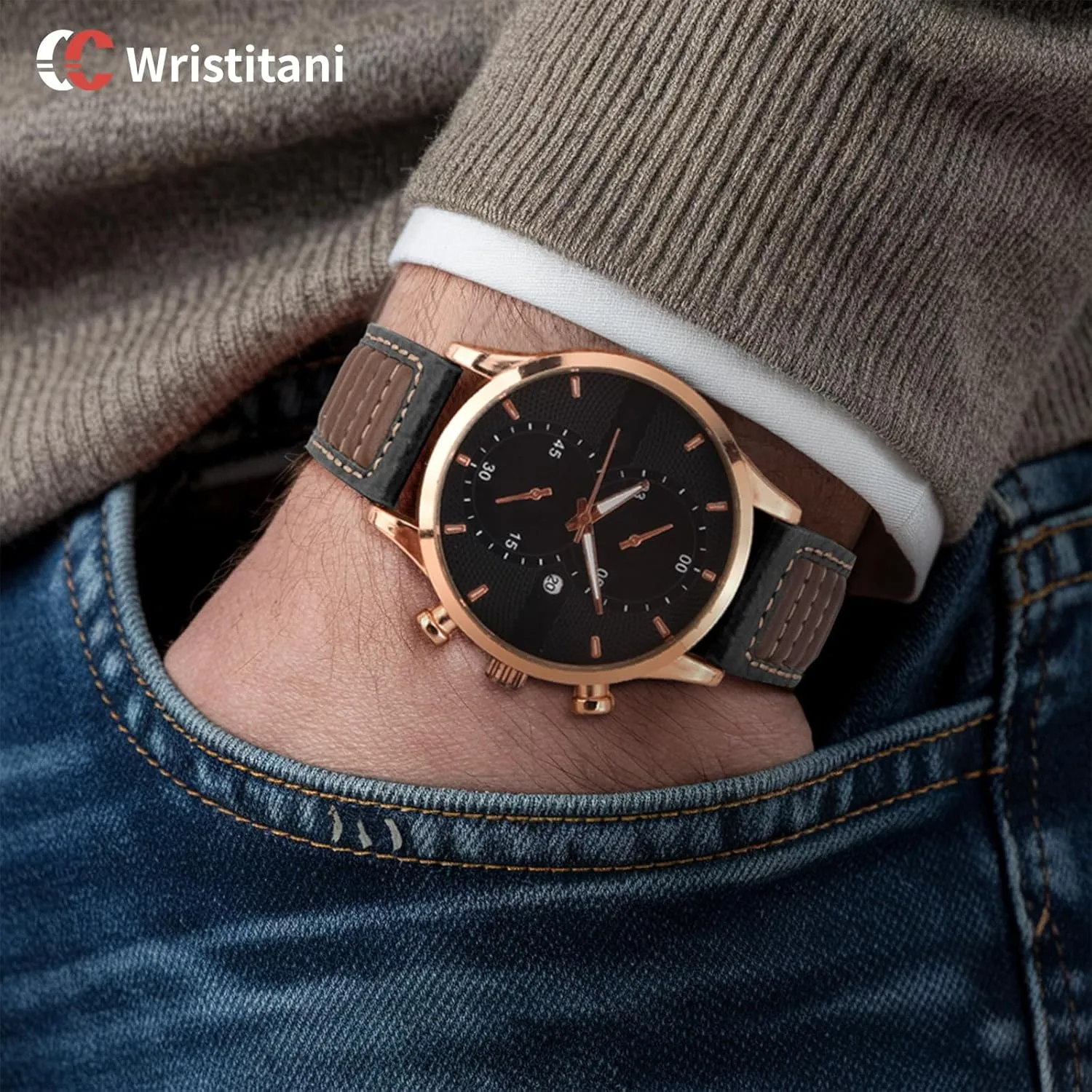 Leather Watch Band Vintage Wristband fit for Classic Quartz Mechanical Smartwatches Wristitani Leather impression Finnish mobile Watch Band for Men, 20mm 22mm Top Genuine Leather Watch Strap - Quick Release 