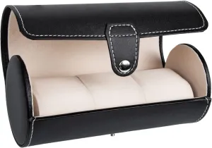 Leather Watch Case Organizer Stylish Watch Holder for Men Jewelry Display Storage Box Cushioned Accessories shutter artisan Elegant Design Slot Pu 