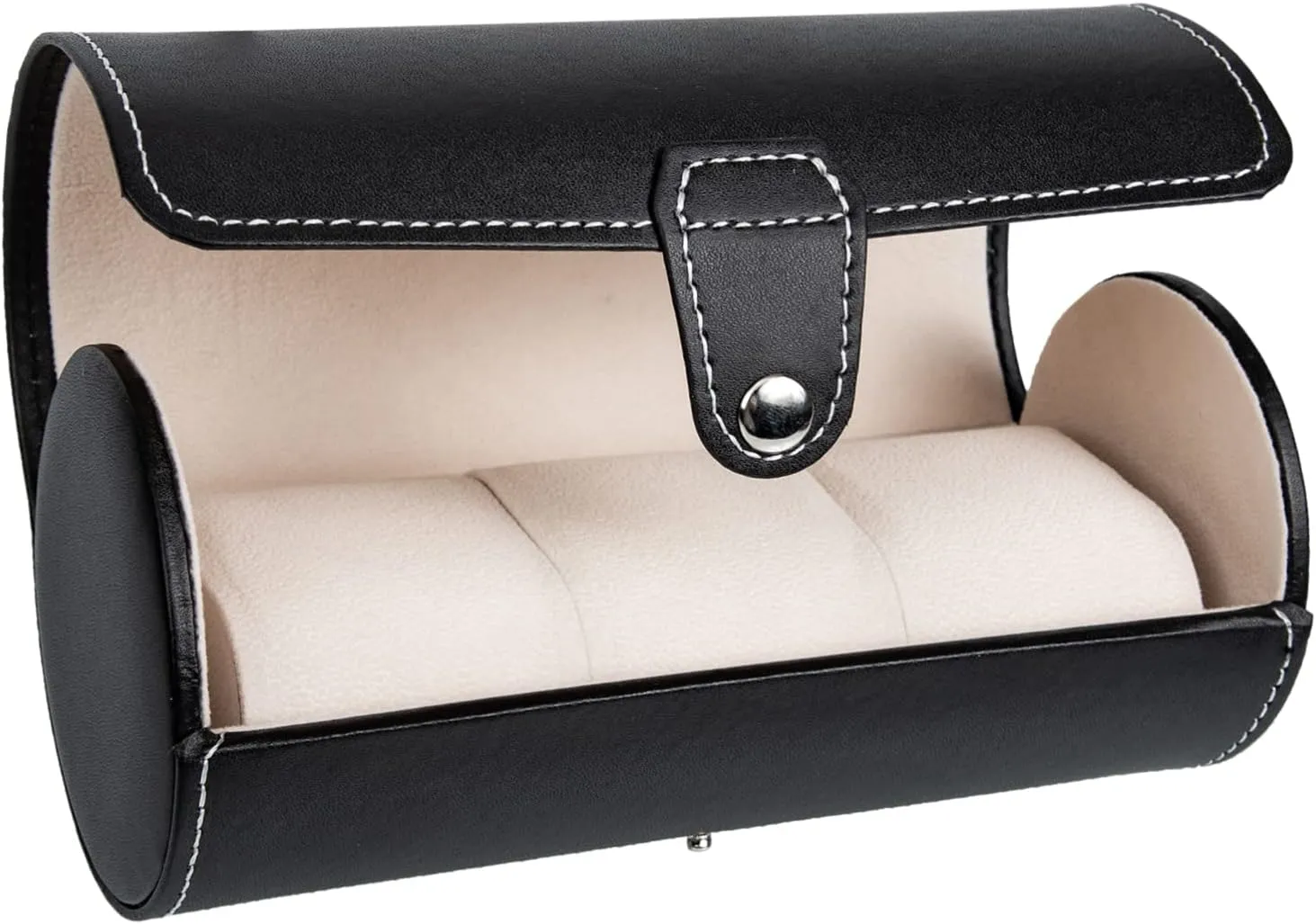 Leather Watch Case Organizer Stylish Watch Holder for Men Jewelry Display Storage Box Cushioned Accessories shutter artisan Elegant Design Slot Pu 