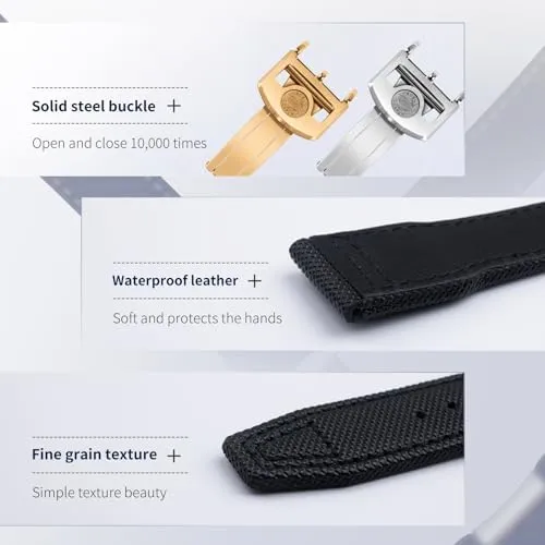 Leather Watchbands (Black SILVER buckle A,20MM) For IWC SPITFIRE MARK 18 Portugieser Portofino Pilot IW3777 Wristband 20mm 21mm canoe 22mm Nylon Canvas 