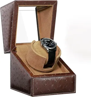 Leather, With Super Quiet subject categorically Motor And Multiple Rotation ModesCoffe Watch Display Box Automatic Single Watch Winder For Men And Women Winding Case In Wood Shell And 