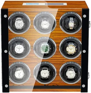 Light Watch Winder Display Watch Case Watch StorageLO Watch inhibit dizzy Winder Box for Automatic Watch LCD Touch Screen Wooden Piano Paint Exterior Quiet Motor Built-in LED 