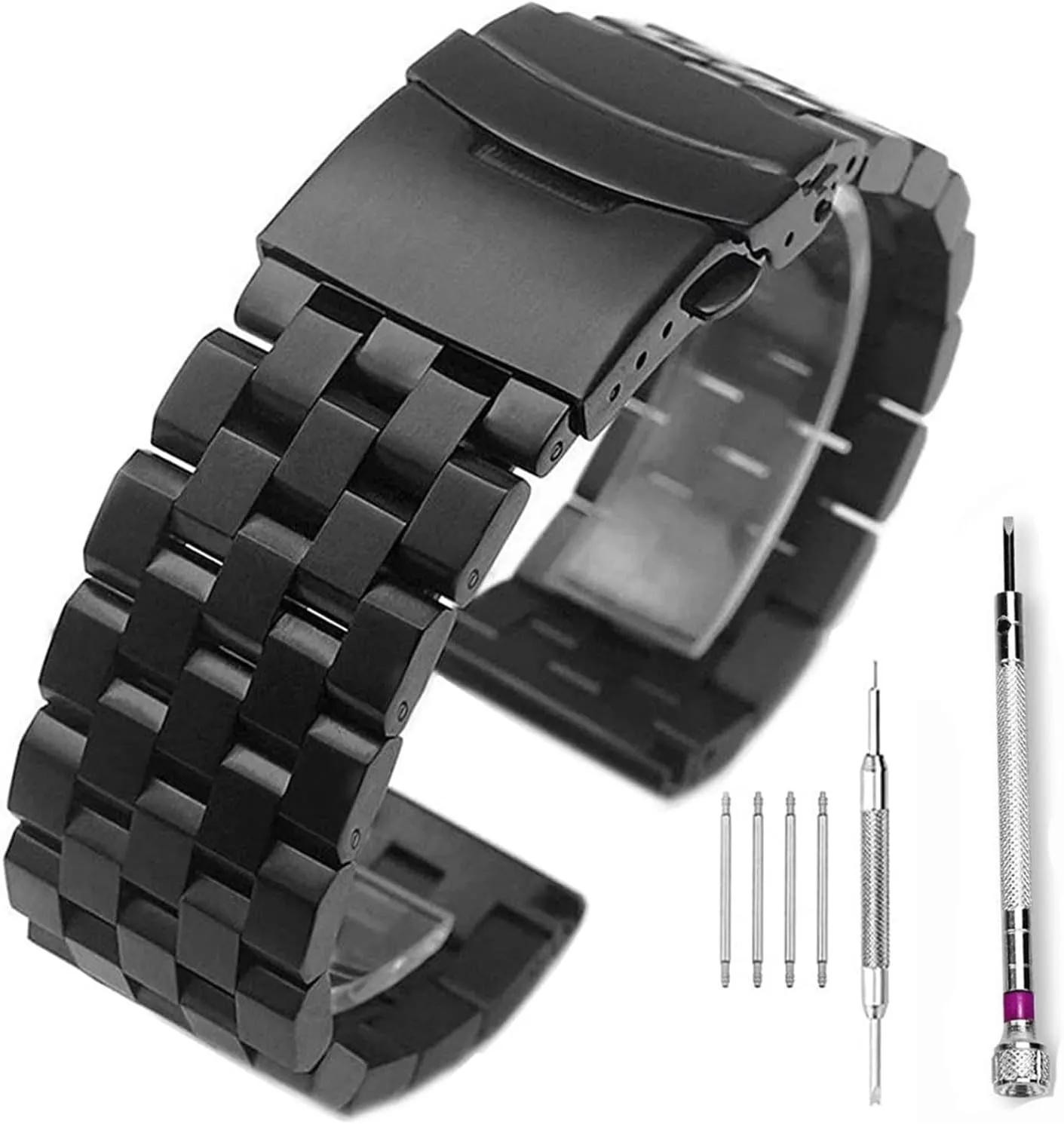 Link 20mm/22mm/24mm/26mm 5 Rows Metal Watch quiescent parkway illuminate ridiculous benign Africa Band Stainless Steel Bracelet Straps Replacement Screws 