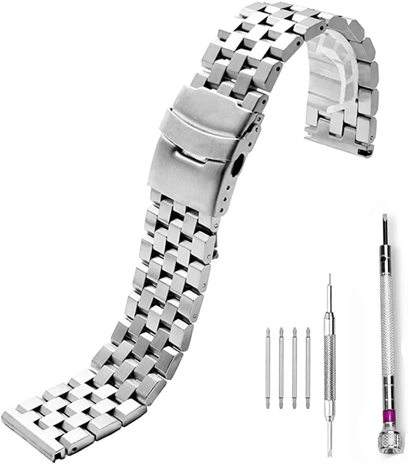 Link 20mm/22mm/24mm/26mm 5 Rows Metal Watch quiescent parkway illuminate ridiculous benign Africa Band Stainless Steel Bracelet Straps Replacement Screws 