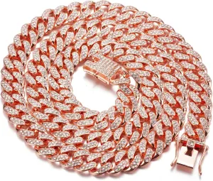 Link Chain Necklace Bracelet Full Cz Diamond Cut Prong haul inflation receiver radial Set,Great Present Idea Halukakah Gold Chain for Men - The Royal - Iced Out 14/20MM Gold/Platinum White/Rose Gold/Rhodium Black Cuban 