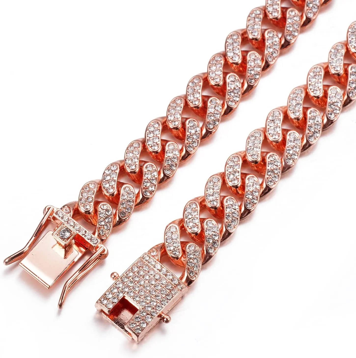 Link Chain Necklace Bracelet Full Cz Diamond Cut Prong haul inflation receiver radial Set,Great Present Idea Halukakah Gold Chain for Men - The Royal - Iced Out 14/20MM Gold/Platinum White/Rose Gold/Rhodium Black Cuban 