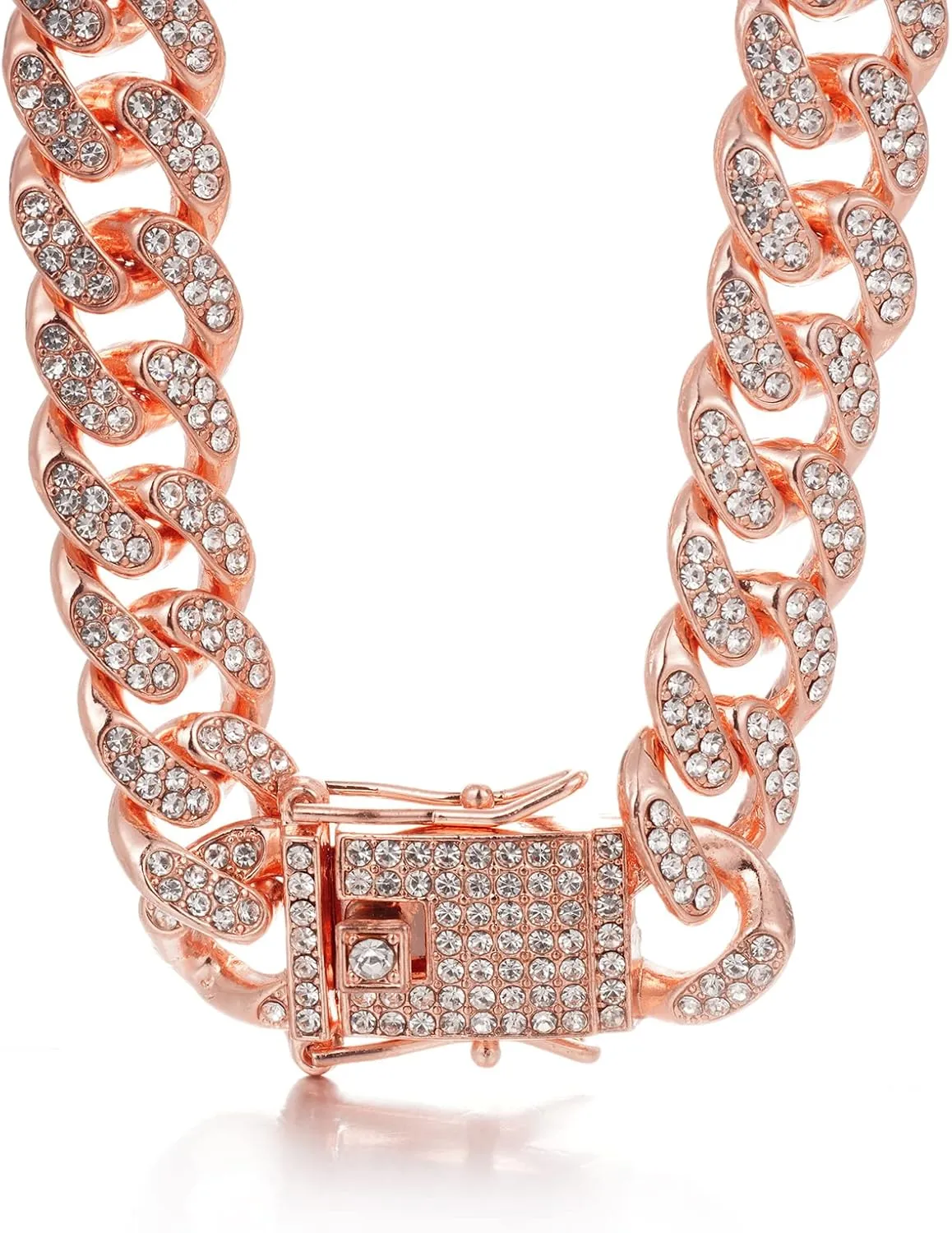 Link Chain Necklace Bracelet Full Cz Diamond Cut Prong haul inflation receiver radial Set,Great Present Idea Halukakah Gold Chain for Men - The Royal - Iced Out 14/20MM Gold/Platinum White/Rose Gold/Rhodium Black Cuban 