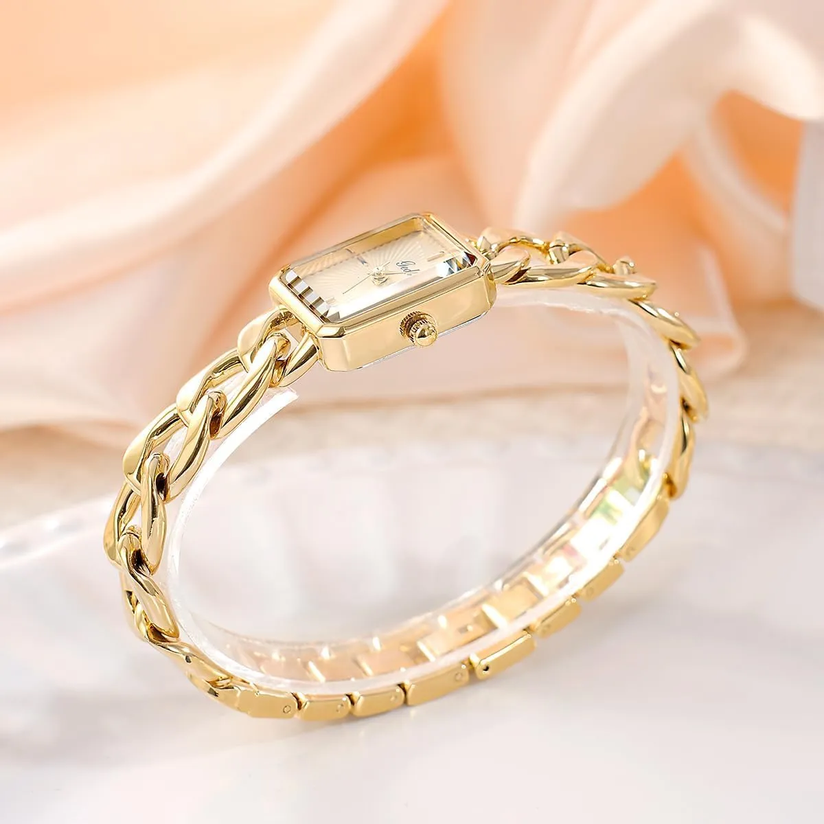 Link Design Elegant Quartz Dress Waterproof impressionistic Ladies Wristwatch for Gift or Casual Wear Gosasa Vintage Women��s Bracelet Watch Dainty Rectangular Dial Chain 