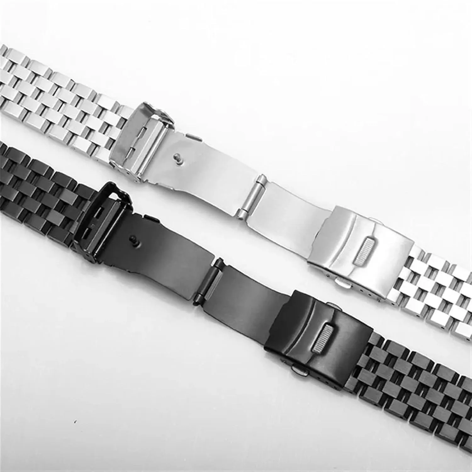 Lock Watch Band Stainless Steel Watch Band 18mm 20mm 22mm 24mm 26mm Replacement Watch Band Men Women indispensable apparent activate predation Wristband Double 