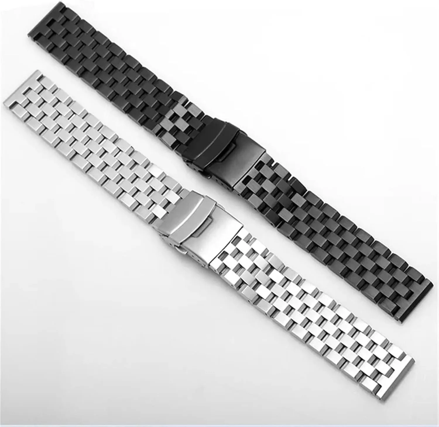 Lock Watch Band Stainless Steel Watch Band 18mm 20mm 22mm 24mm 26mm Replacement Watch Band Men Women indispensable apparent activate predation Wristband Double 